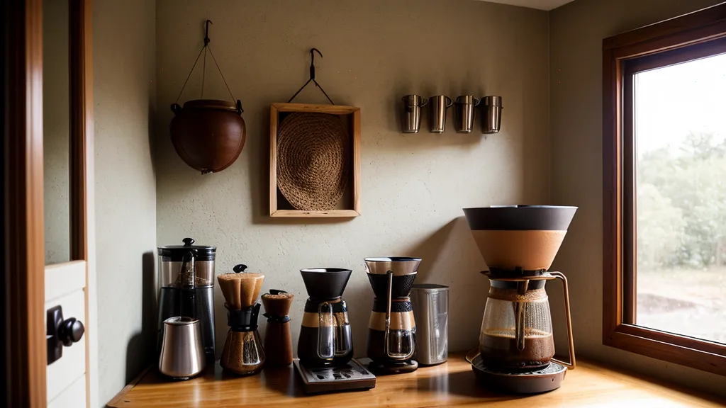 Ajustando la máquina de espresso en un emprendimiento de café doméstico.