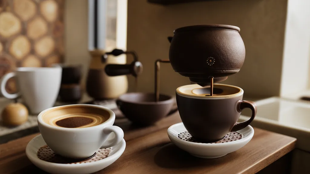 Extracción de espresso perfecto fluyendo de un portafiltros limpio.