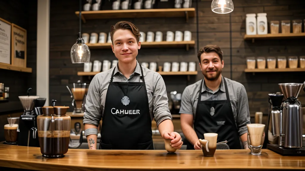 Barista explicando el origen del café de especialidad a un cliente habitual